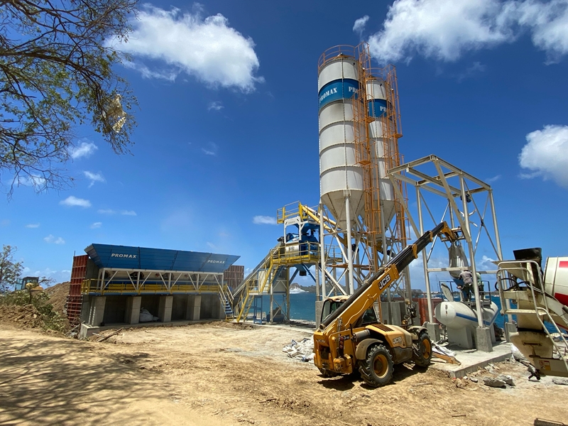 Компактният бетонов възел Promax C100 TWN-L с Big Bag система започна работа в Сейнт Лусия